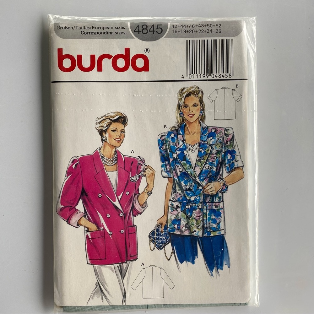 🧵2 for 22$🧵BURDA Sewing Pattern 4845